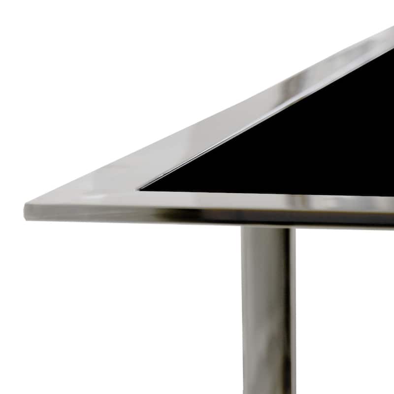 Pasargad Home Luxe Glass & Steel Console Table, Black - W47"xD16"xH32"