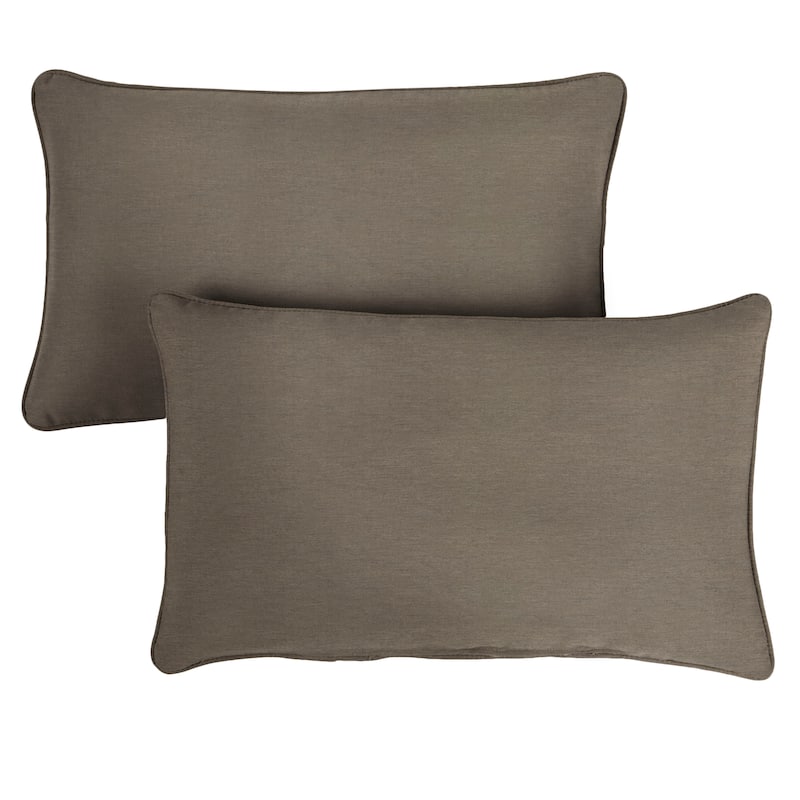 Sunbrella Canvas Taupe Corded Indoor/ Outdoor Pillows (Set of 2)