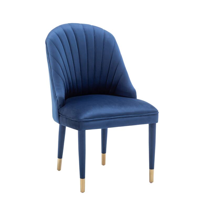 Porthos Home Wren Velvet Dining Chairs with Velvet Covered Rubberwood Legs, Set of 2