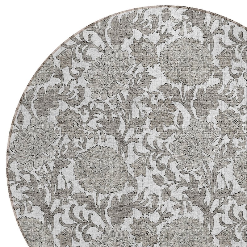 HomeRoots Floral Transitional Rectangle Outdoor Rug