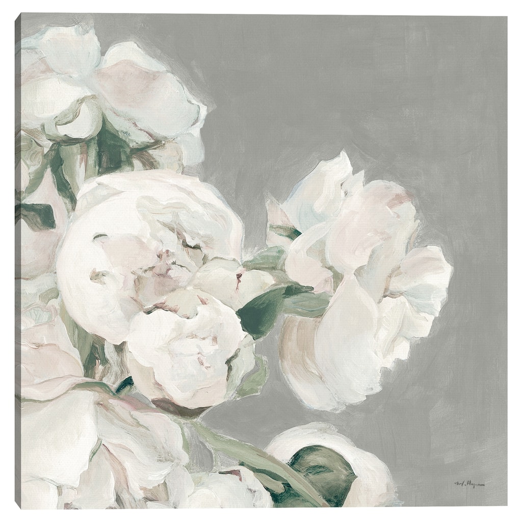 Peonies on Gray II by Marilyn Hageman Canvas Art Print