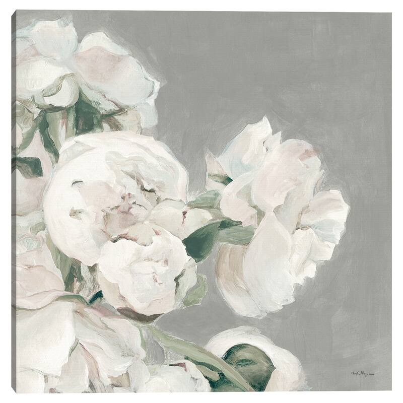 Peonies on Gray II by Marilyn Hageman Canvas Art Print