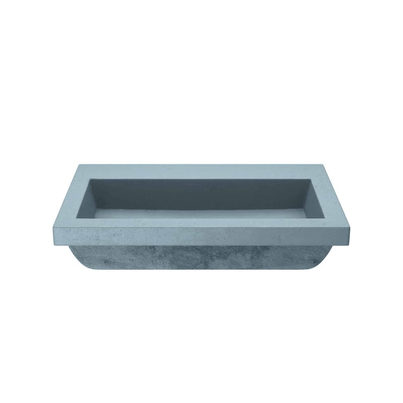 30" NativeStone Trough Drop-in Rectangular Bathroom Sink