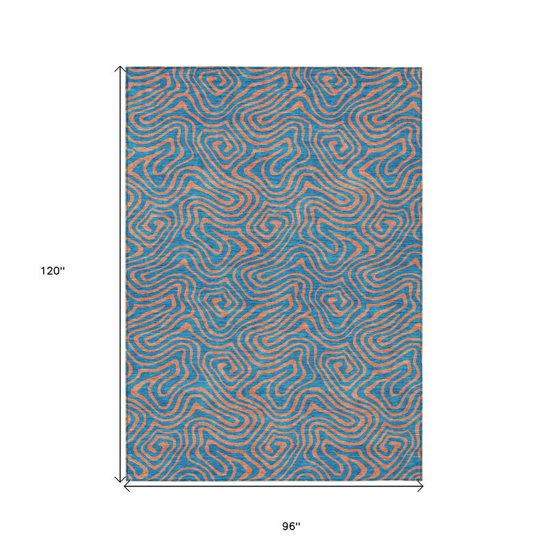 HomeRoots Abstract Transitional Rectangle Outdoor Rug