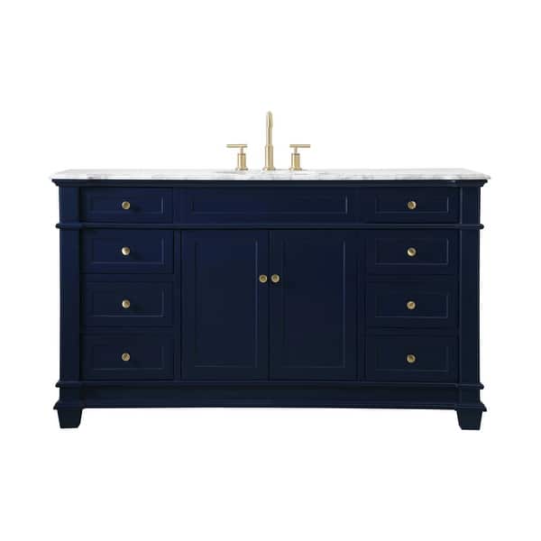 slide 1 of 1, Elegant Lighting VF50060 Wesley 60" Free Standing Single Basin Vanity Blue - Painted