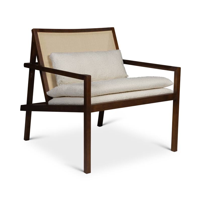 Urbia Barra Cane Lounge Chair - Ivory, Neutral Brown, Natural