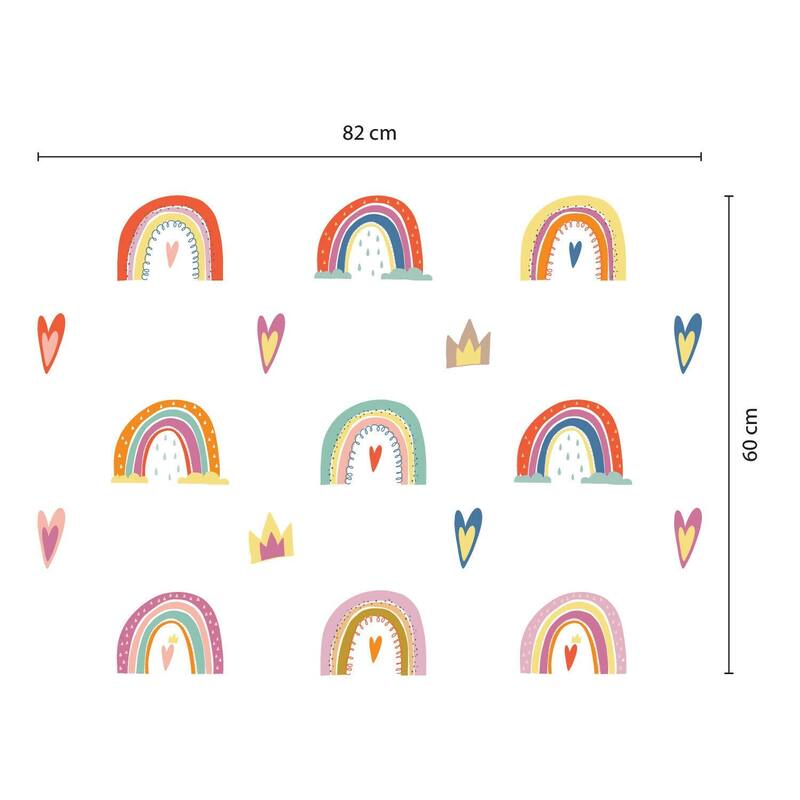 Walplus Hand-drawn Rainbows Love Children Wall Sticker Nursery Decor
