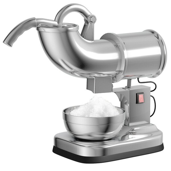 Costway 440lbs Electric Ice Shaver Machine Snow Cone Maker Crusher Shaving Cold Drink - Silvery