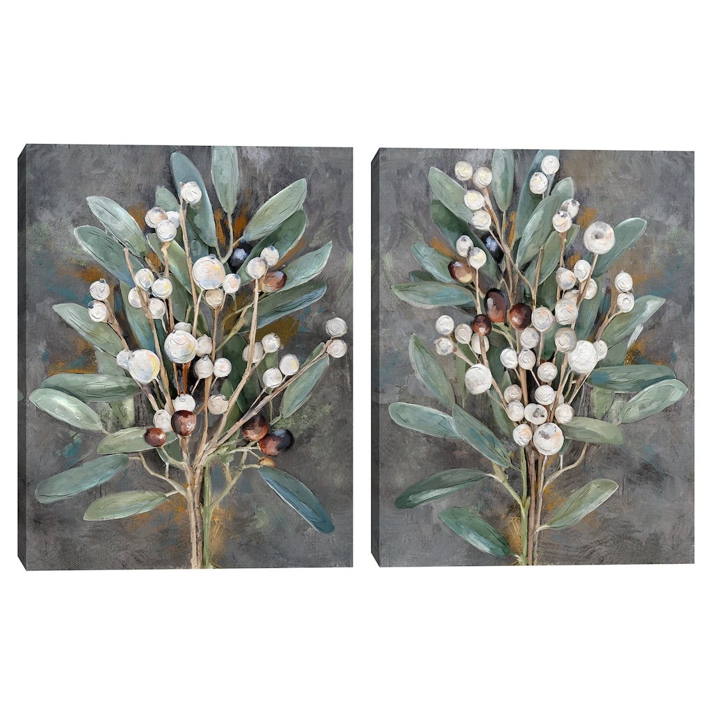 Winterberry Whites I & II by Studio Arts Canvas Art Prints