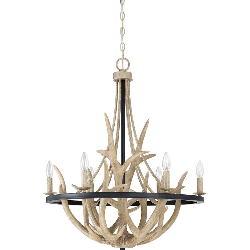 Carbon Loft Ranaut Earth Black 6-light Chandelier