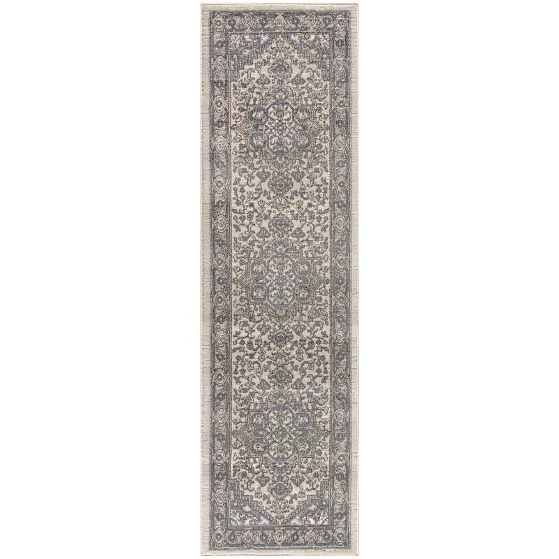 Power Loomed Distressed Traditional Area Rug