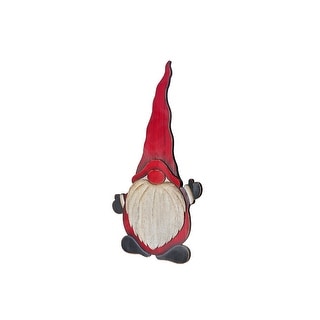 Christmas Wooden Waving Gnome On Stand 18