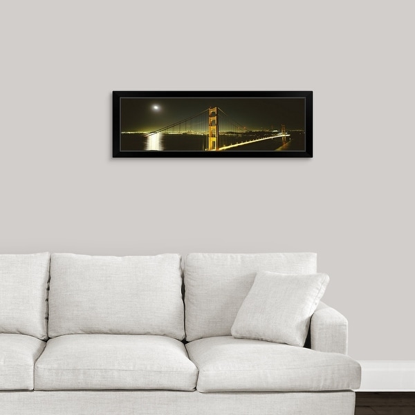 "Suspension bridge across the sea Golden Gate Bridge San Francisco California" Black Framed Print