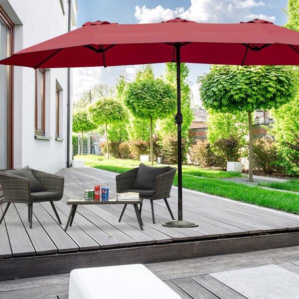 15 twin patio umbrella double sided outdoor market umbrella 15' Twin Patio Umbrella Double-Sided Outdoor Market Umbrella without Base -  15' x 9.0' x 8' (L x W x H) - Bed Bath & Beyond