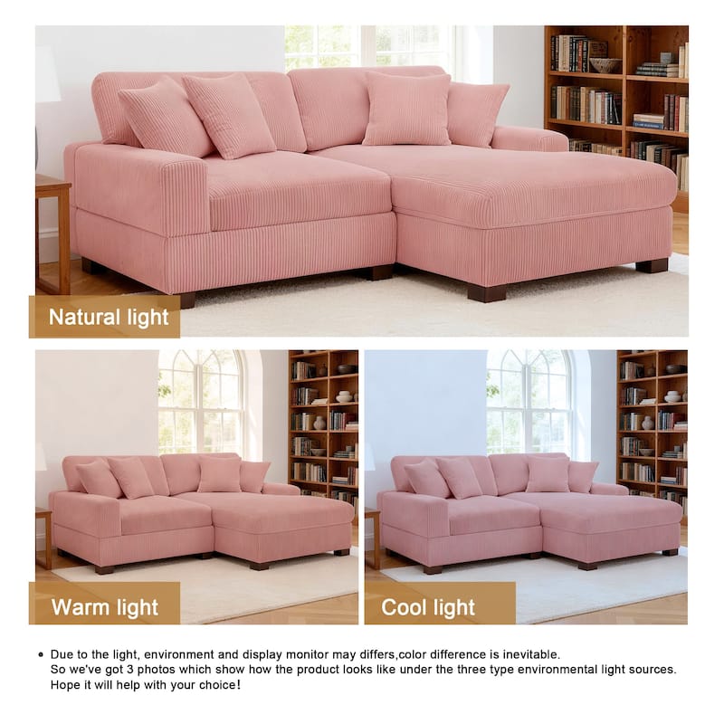 Oversized L-shaped Modular Sectional Sofa with Chaise Lounge