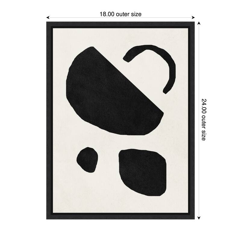 Kate and Laurel Sylvie Black Geometric Abstract 2 Framed Canvas by July Art Prints