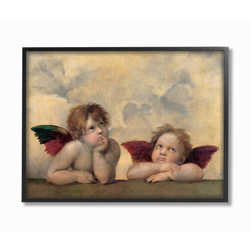 Stupell Angels In Wonder Classic Oil Painting Framed Wall Art - 11 x 14