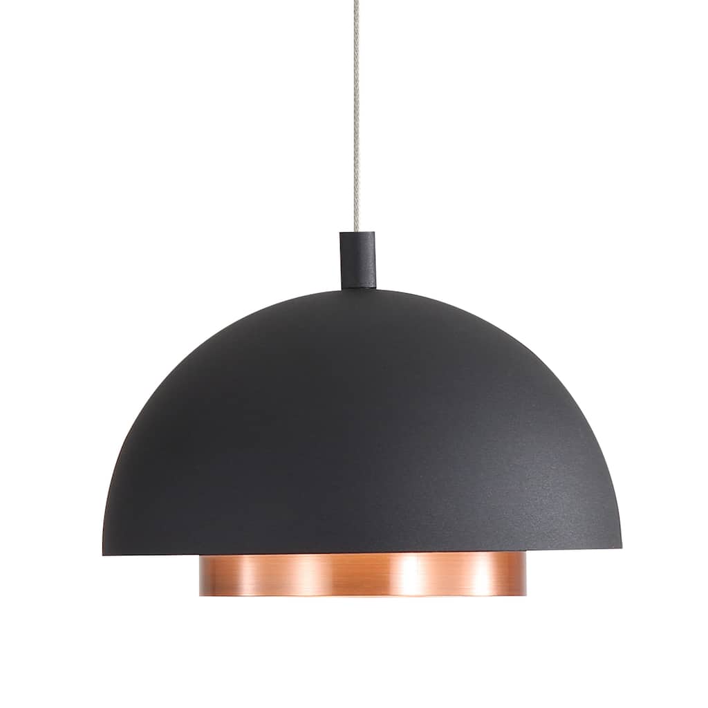 Wry Lighting Solsken Integrated LED 7in Pendant in Sand Black