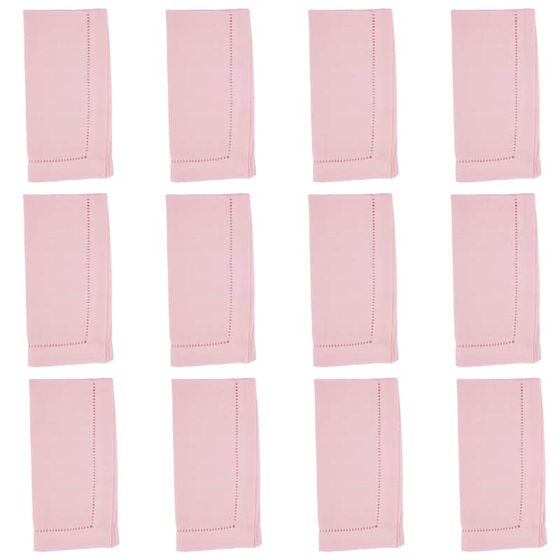 Hemstitched Border Design Napkins (Set of 12)