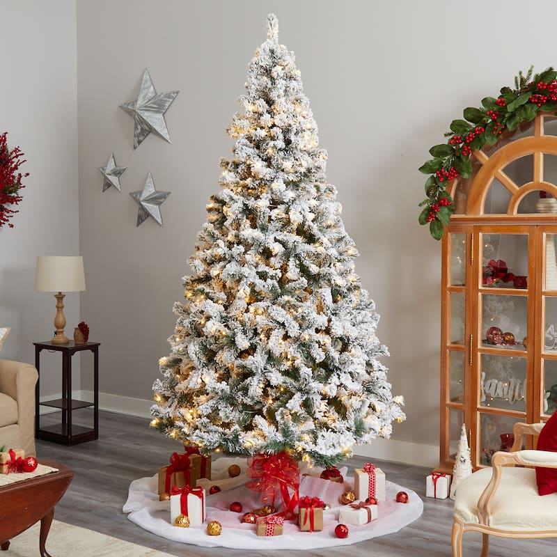 10' Flocked West Virginia Fir Christmas Tree with 800 Lights - 120