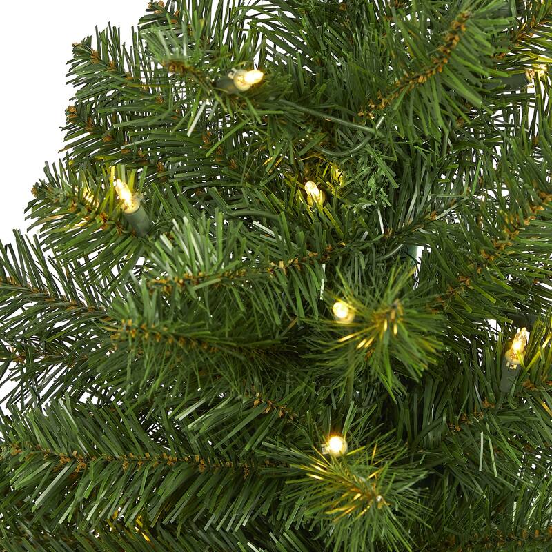 4ft. Fir Artificial Christmas Tree with 100 Clear Lights and 223 Branches - Petite Holiday X-Mas Decoration