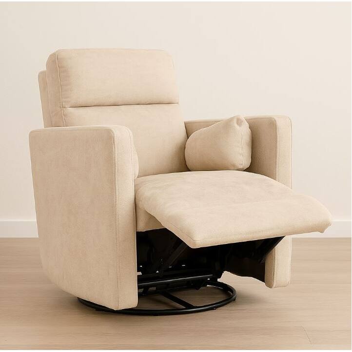 Cozy Microfiber Manual Swivel Recliner - Tan