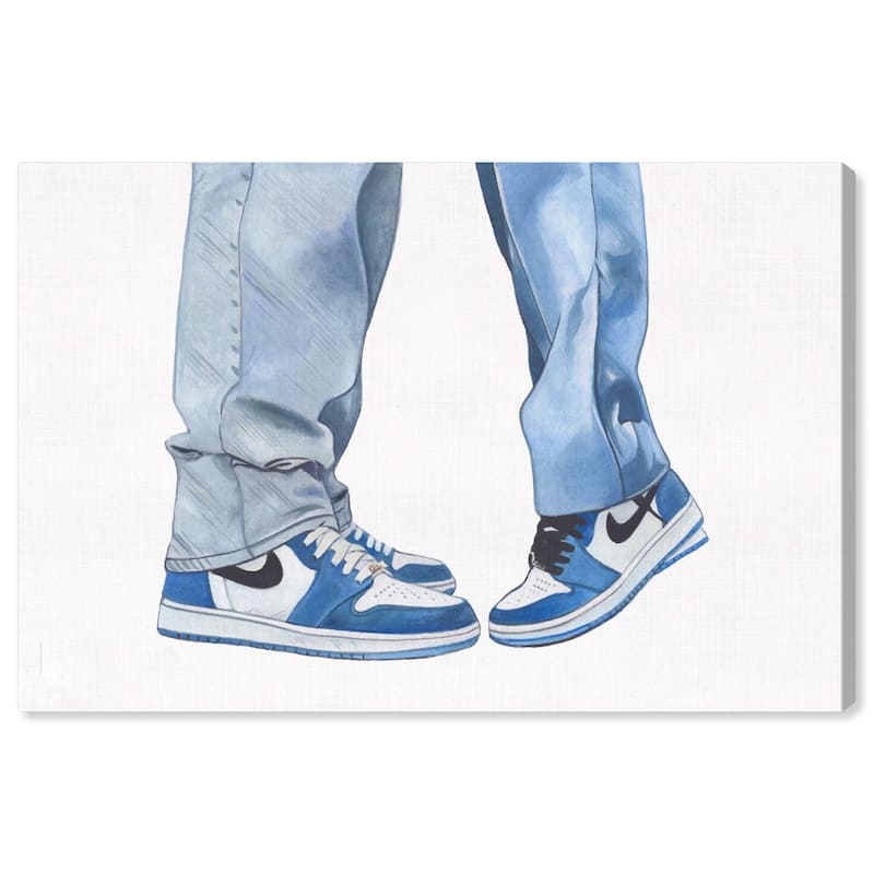 Wynwood Studio Fashion and Glam Blue Valentine Blue and Modern & Contemporary Wall Art Canvas Print