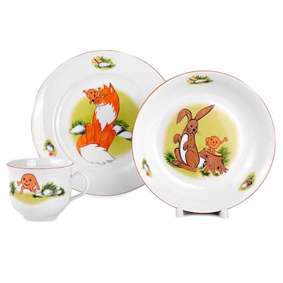 Kolobok The Bun Porcelain Kids Dinnerware Set of 3