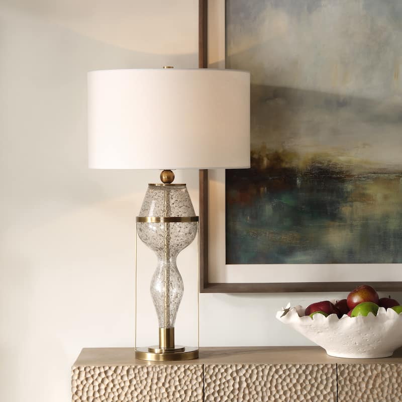 Uttermost Out Of Time Seeded Glass Table Lamp - 29.75" H X 16" W X 16" D