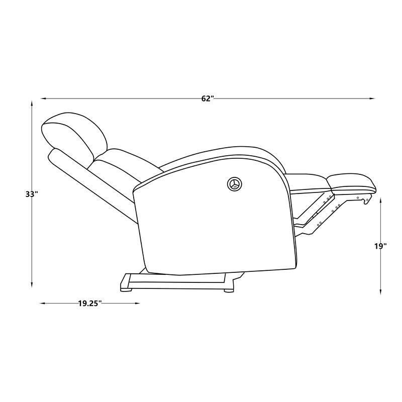 Black Power Recliner with USB Charger Home Theater Seating Loose Back