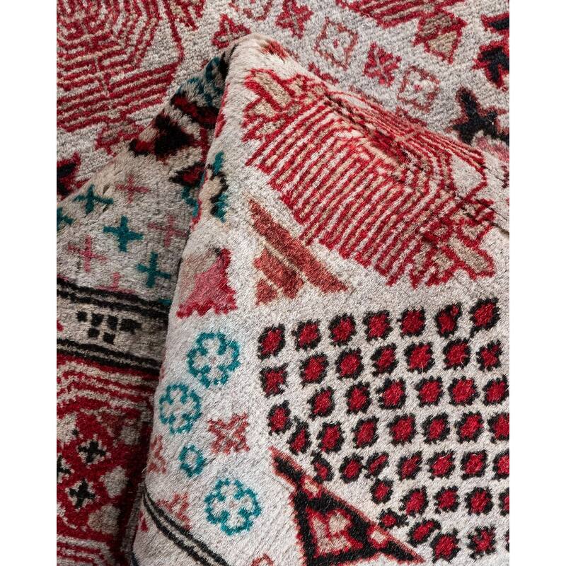 Overton Hand Knotted Wool Vintage Inspired Modern Contemporary Overdyed Multi Area Rug - 3' 2" x 5' 5"