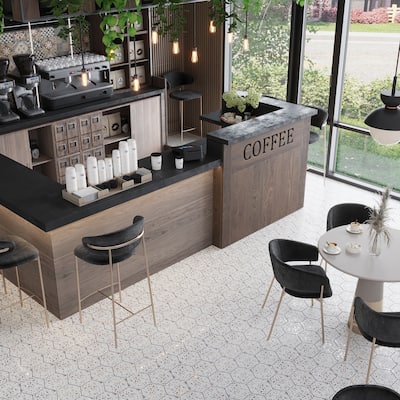 Apollo tile 8" x 9" Terra Mia Matte White Multicolor Porcelain Tile (9.93 sq ft/case) - 25 Pack