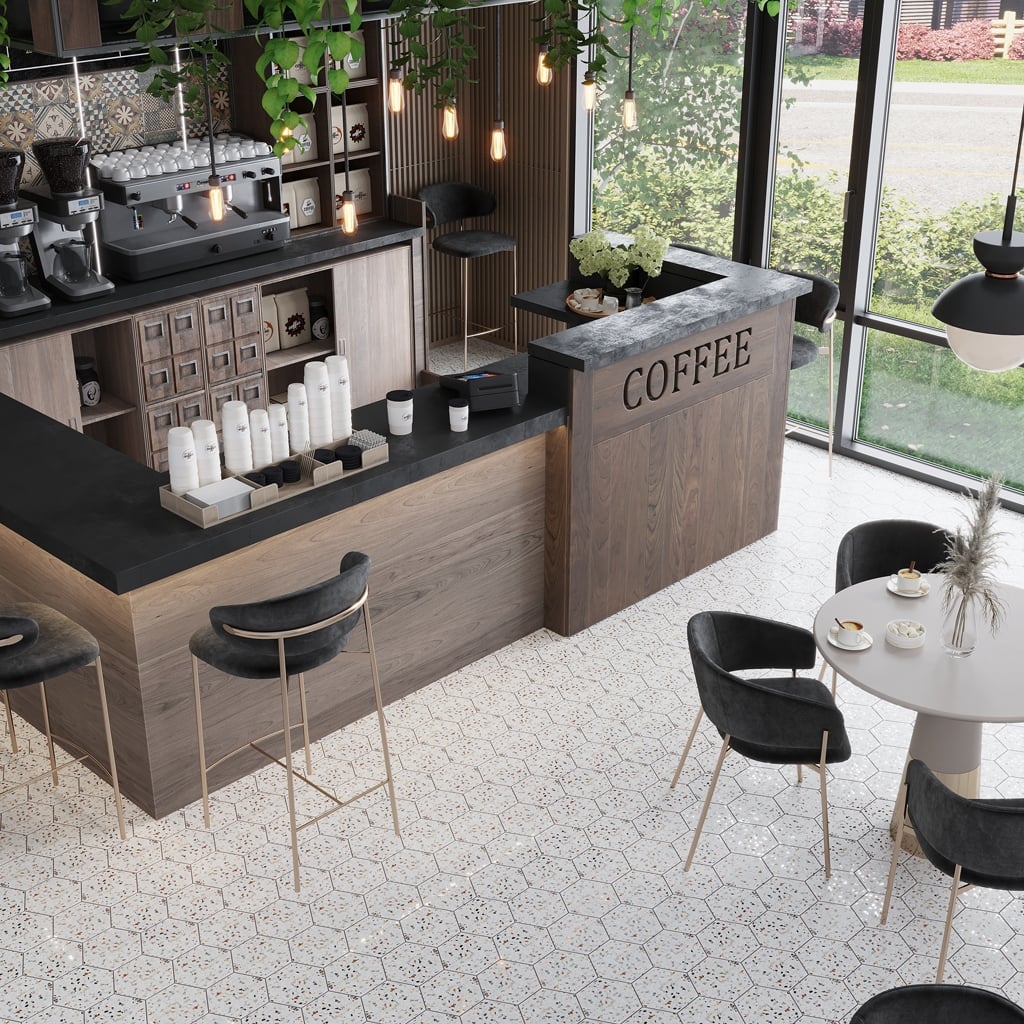 Apollo tile 8" x 9" Terra Mia Matte White Multicolor Porcelain Tile (9.93 sq ft/case) - 25 Pack