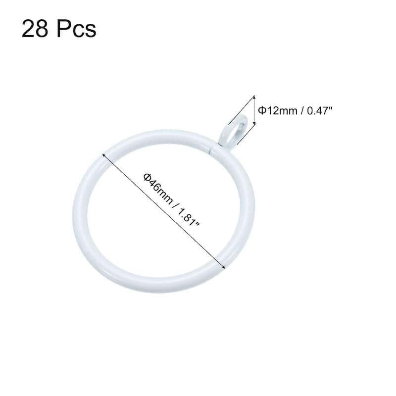 28 PCS Curtain Rod Rings with Eyelets - White - 1.5 Inch