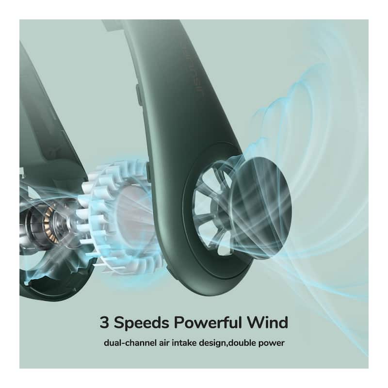 JisuLife Bladeless Turbine Neck Fan FA14, Dark Green