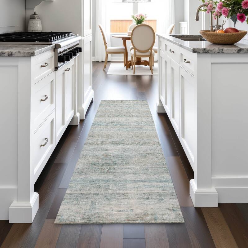 Machine Washable Indoor/Outdoor Watercolor Ombre Chantille Rug