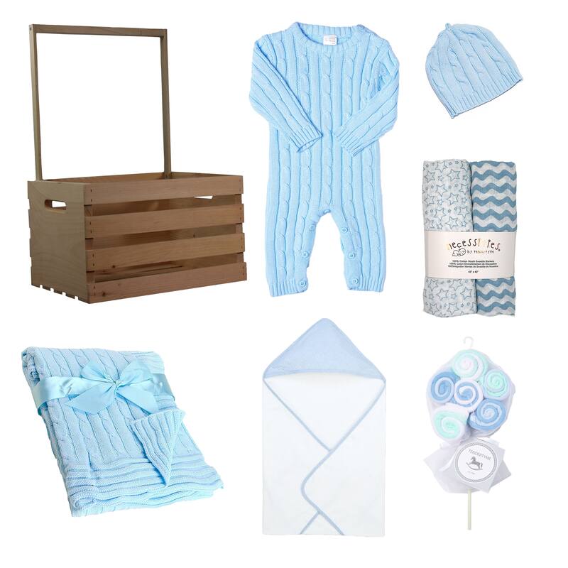 20 Piece Baby Boys Shower Wardrobe Gift Crate