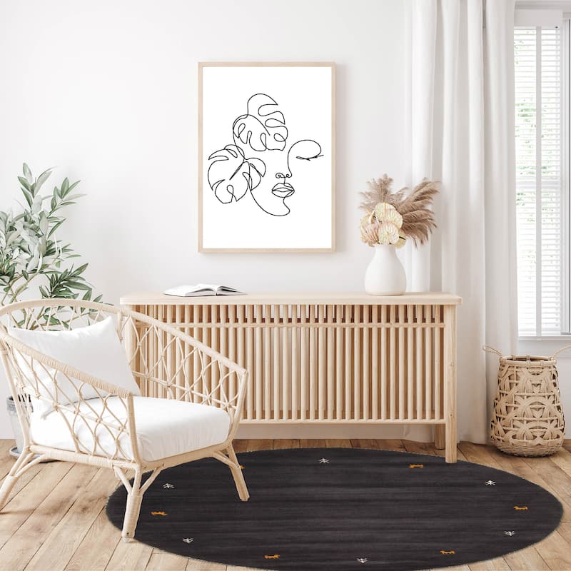 Kashkuli Gabbeh Grey Rug 4'11" x 4'11" - 4'11 x 4'11