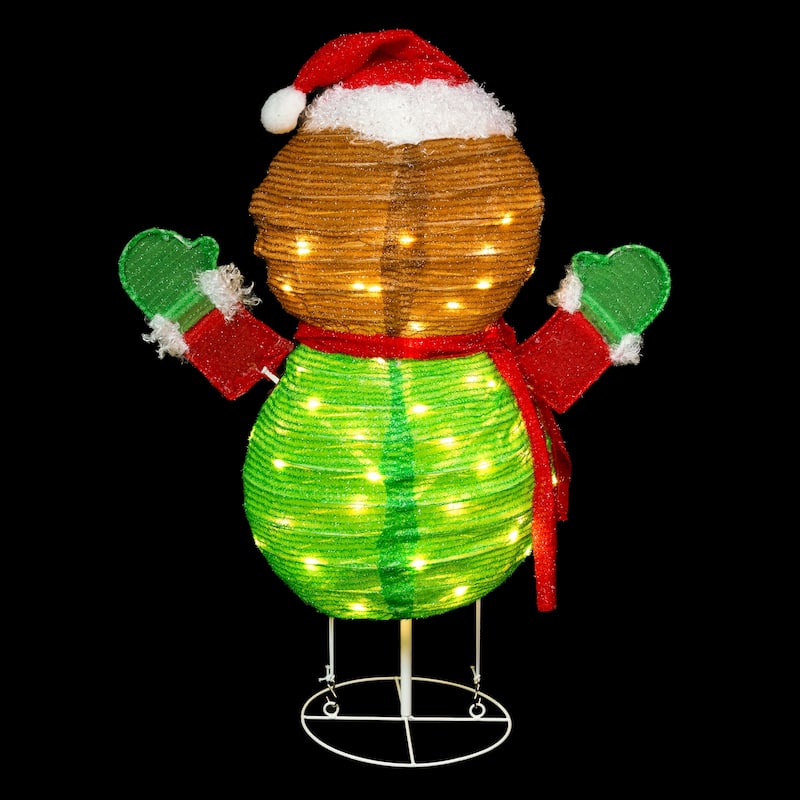 Pre-Lit LED Pop-up Bear in Santa Hat Outdoor Christmas Decoration - 27" - Brown