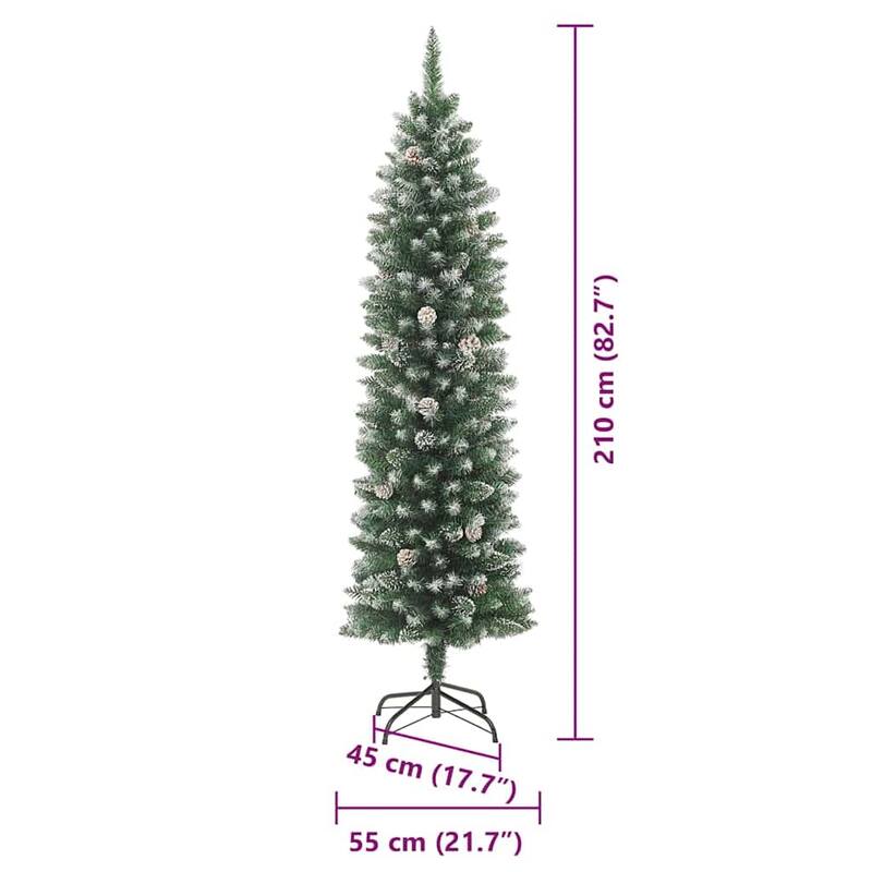 vidaXL Christmas Tree Party Decoration Artificial Slim Tree with Stand PVC