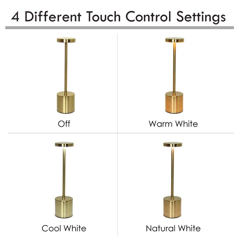 LED Lighted Mushroom Disc Touch Sensor Desk Lamp - 12.75" - Gold