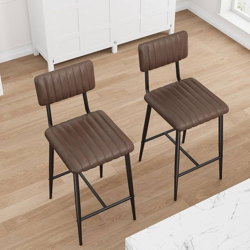 Set of 2 Counter-Height Bar Stools for Kitchen Islands and Bars