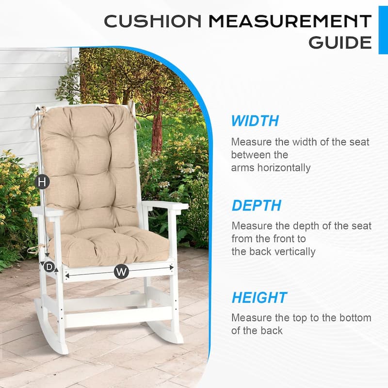 Aoodor Outdoor 42"x 20" x5" Tufted Back Cushions Patio Replacement Chair Cushion, Set of 2