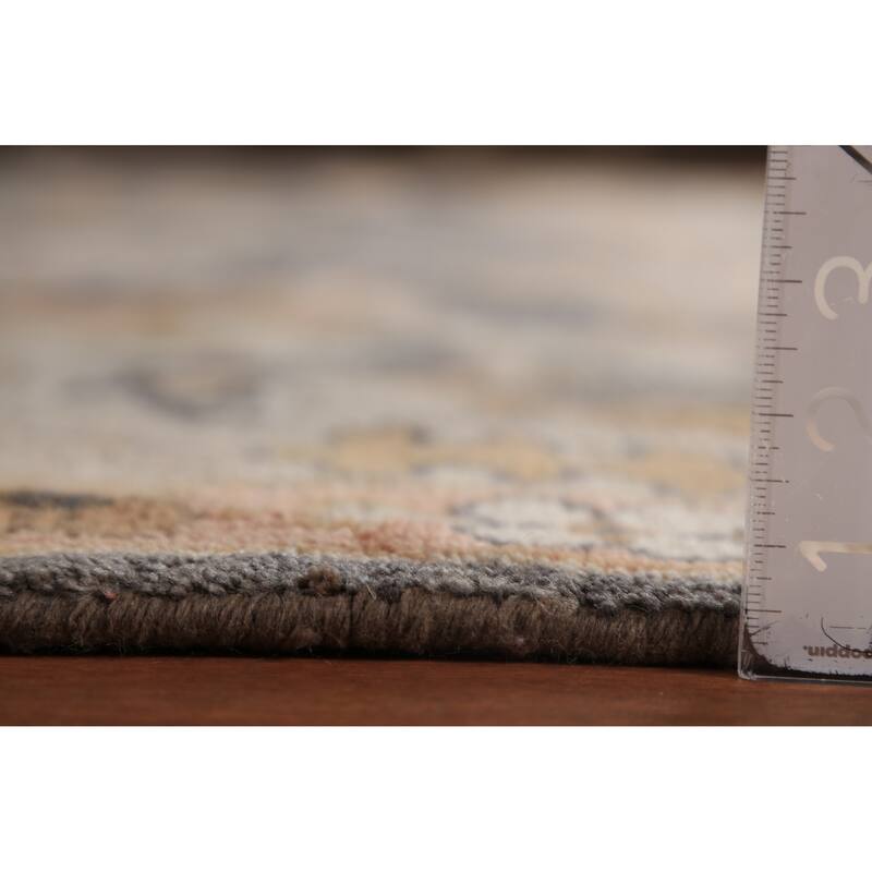 Gray Oushak Indian Large Rug Hand-Knotted Wool Carpet - 10'0"x 13'10"
