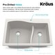 preview thumbnail 9 of 38, KRAUS Quarza Granite 33 inch 60/40 Undermount Drop-in Kitchen Sink