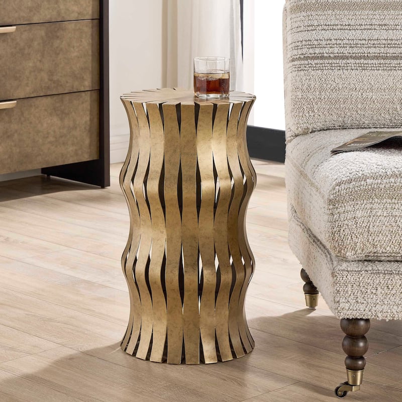 Uttermost Arida Aged Gold Accent Table - 12.00" W x 22.00" H x 12.00" D