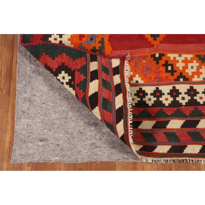 Kilim Qashqai Persian Vintage Area Rug Hand-Woven Bedroom Wool Carpet - 4'10"x 8'1"