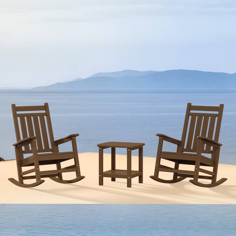 Outdoor Patio HDPE Rocking Chiar, Extra Wide Seat & Backrest