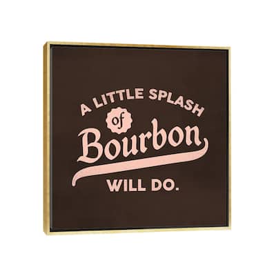 iCanvas "Bourbon Splash Lettering" by The Whiskey Ginger Framed Canvas Print