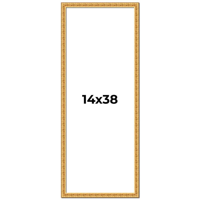 14x38 Frame Gold Real Wood Picture Frame Width 1 inches | Interior